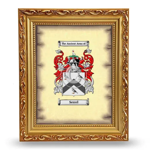 Serrel Coat of Arms Framed - Gold