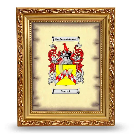 Serrick Coat of Arms Framed - Gold