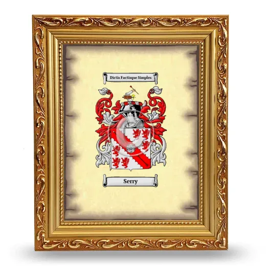 Serry Coat of Arms Framed - Gold