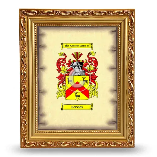 Servies Coat of Arms Framed - Gold