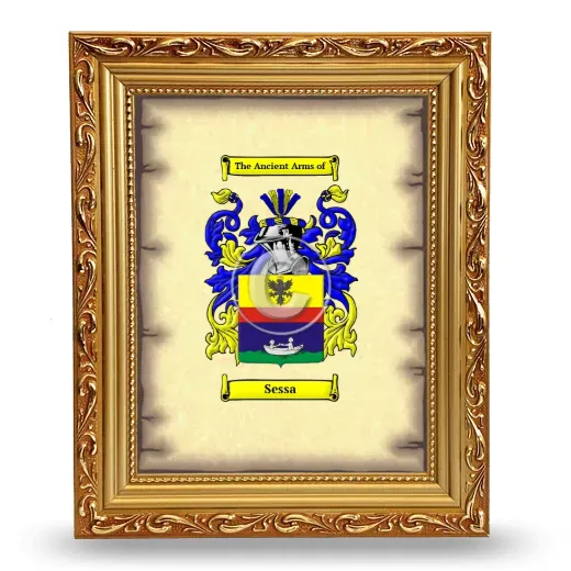 Sessa Coat of Arms Framed - Gold