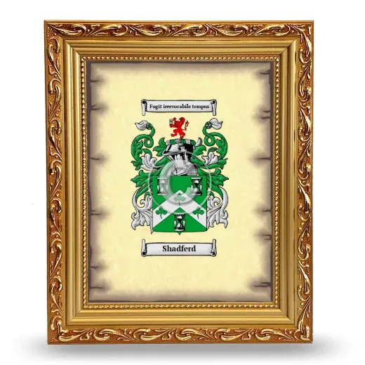 Shadferd Coat of Arms Framed - Gold