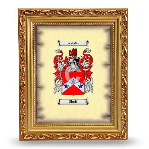 Shaft Coat of Arms Framed - Gold