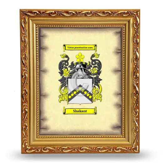 Shakant Coat of Arms Framed - Gold