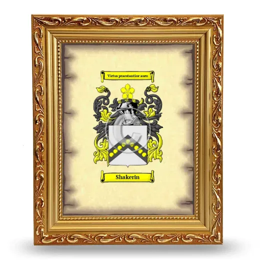 Shakerin Coat of Arms Framed - Gold