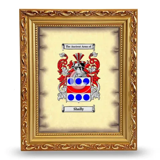 Shally Coat of Arms Framed - Gold