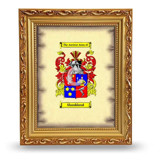 Shankland Coat of Arms Framed - Gold