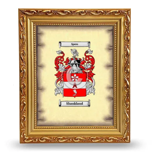 Shankland Coat of Arms Framed - Gold