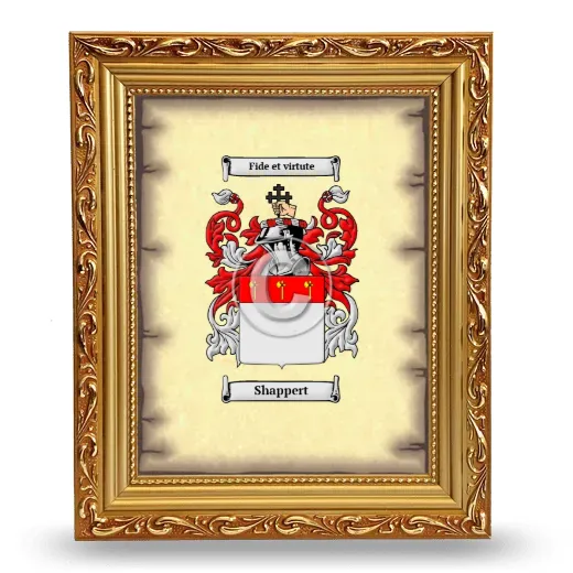 Shappert Coat of Arms Framed - Gold