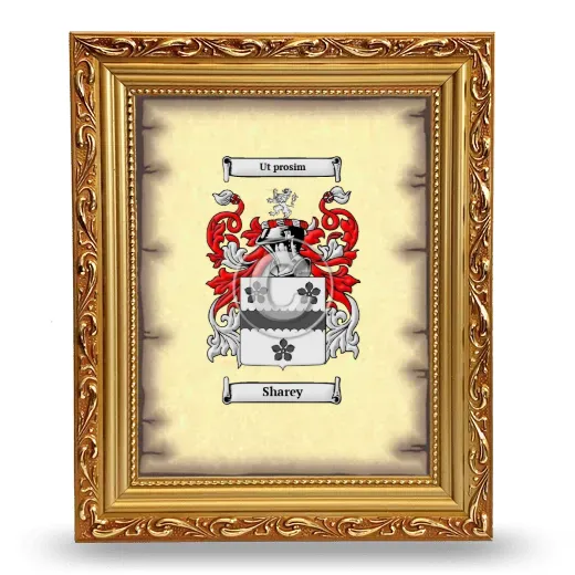 Sharey Coat of Arms Framed - Gold