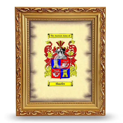 Sharfer Coat of Arms Framed - Gold