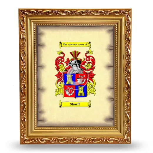 Sharff Coat of Arms Framed - Gold