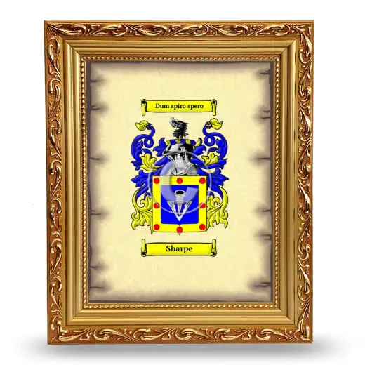 Sharpe Coat of Arms Framed - Gold