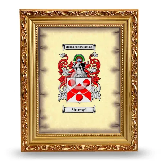 Sharroyd Coat of Arms Framed - Gold