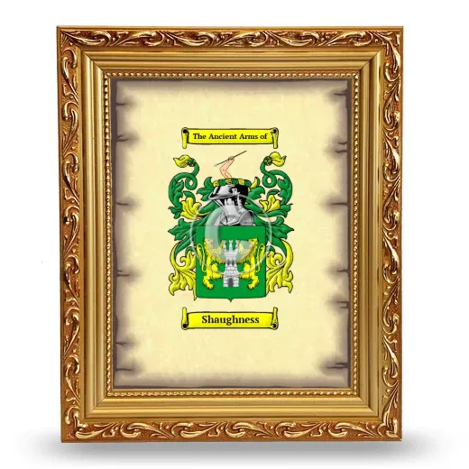 Shaughness Coat of Arms Framed - Gold