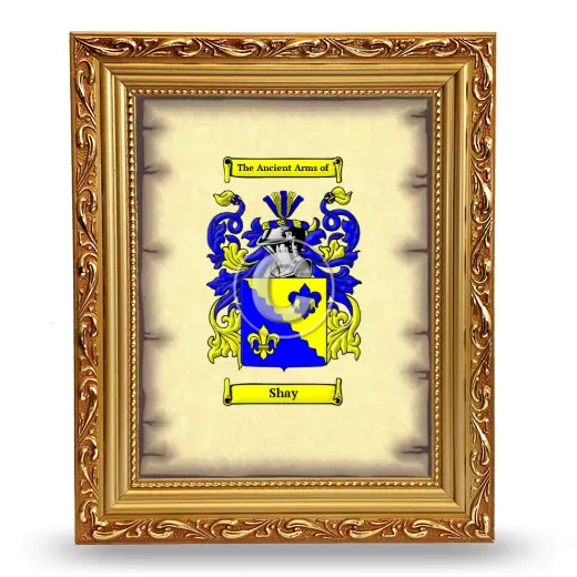 Shay Coat of Arms Framed - Gold