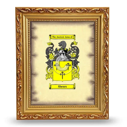 Shears Coat of Arms Framed - Gold