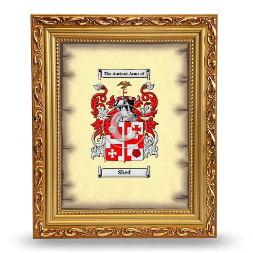 Shed Coat of Arms Framed - Gold