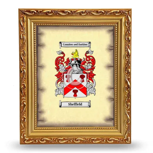 Sheffield Coat of Arms Framed - Gold