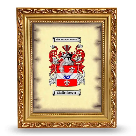 Shellenberger Coat of Arms Framed - Gold