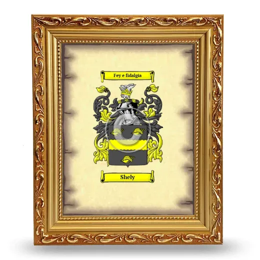 Shely Coat of Arms Framed - Gold