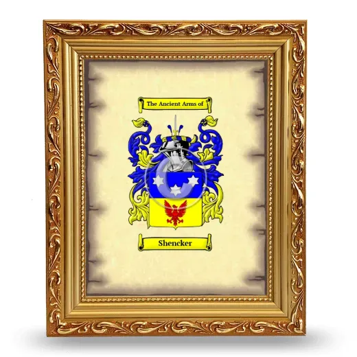 Shencker Coat of Arms Framed - Gold