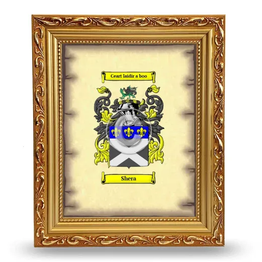 Shera Coat of Arms Framed - Gold