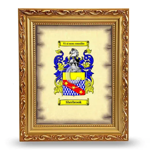 Sherbrook Coat of Arms Framed - Gold