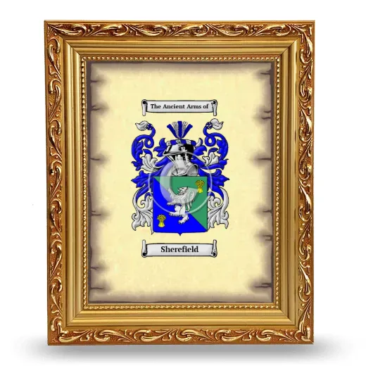 Sherefield Coat of Arms Framed - Gold