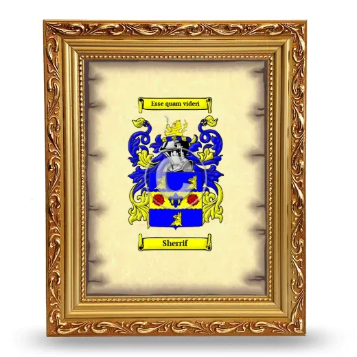Sherrif Coat of Arms Framed - Gold
