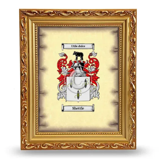 Shettle Coat of Arms Framed - Gold