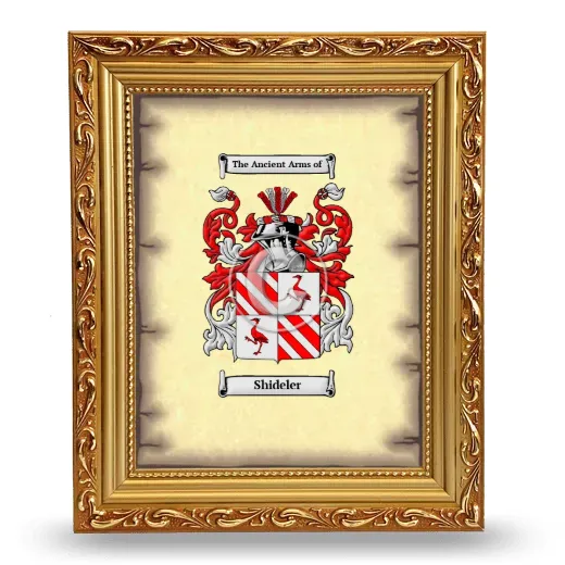 Shideler Coat of Arms Framed - Gold