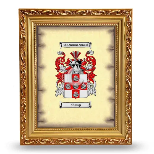 Shimp Coat of Arms Framed - Gold