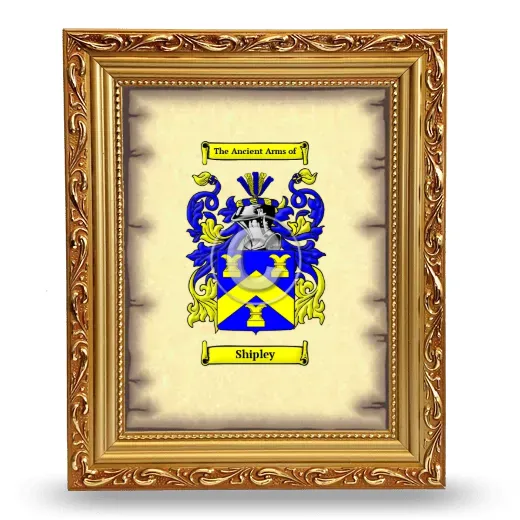 Shipley Coat of Arms Framed - Gold