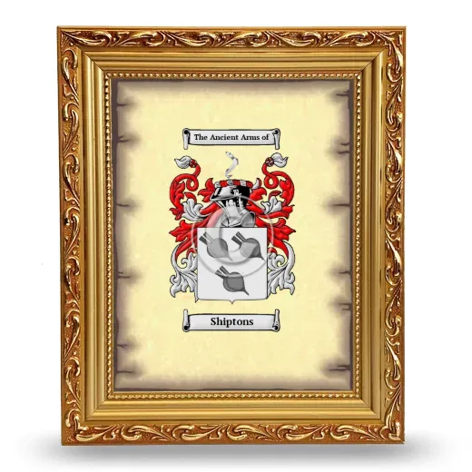 Shiptons Coat of Arms Framed - Gold