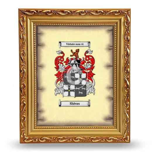 Shivas Coat of Arms Framed - Gold