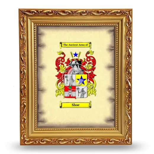 Shoe Coat of Arms Framed - Gold