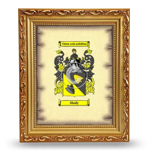 Sholy Coat of Arms Framed - Gold