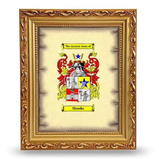 Shooks Coat of Arms Framed - Gold