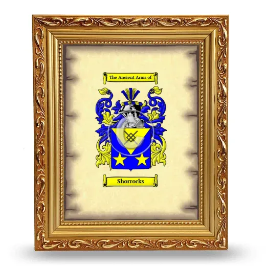 Shorrocks Coat of Arms Framed - Gold