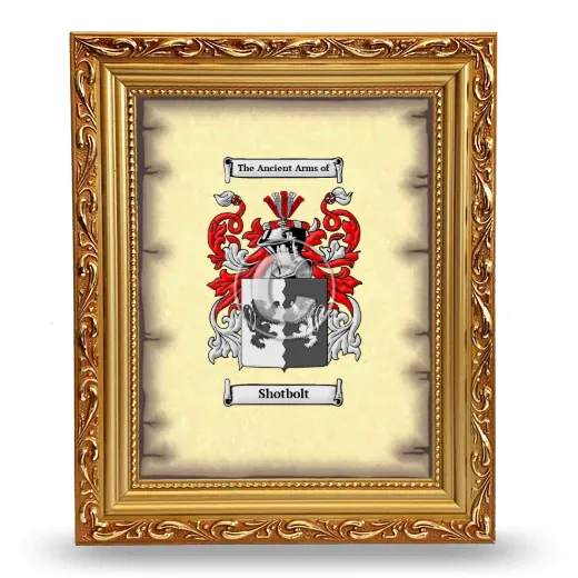 Shotbolt Coat of Arms Framed - Gold