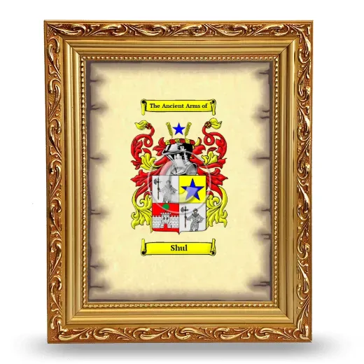 Shul Coat of Arms Framed - Gold