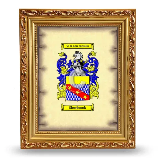 Shurbrook Coat of Arms Framed - Gold