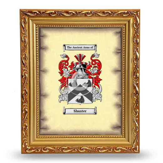Shuster Coat of Arms Framed - Gold