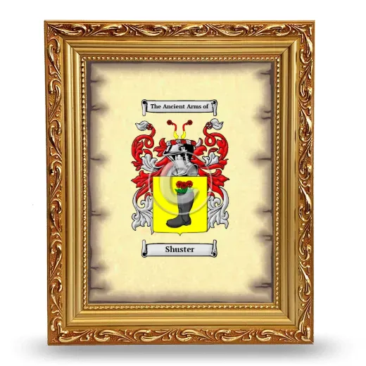 Shuster Coat of Arms Framed - Gold