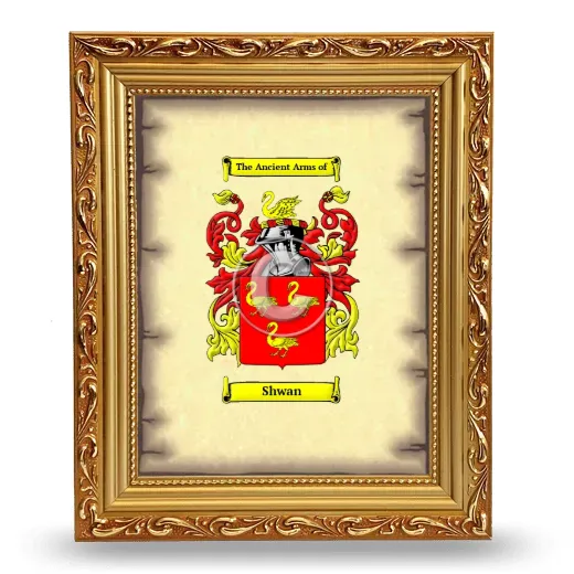 Shwan Coat of Arms Framed - Gold