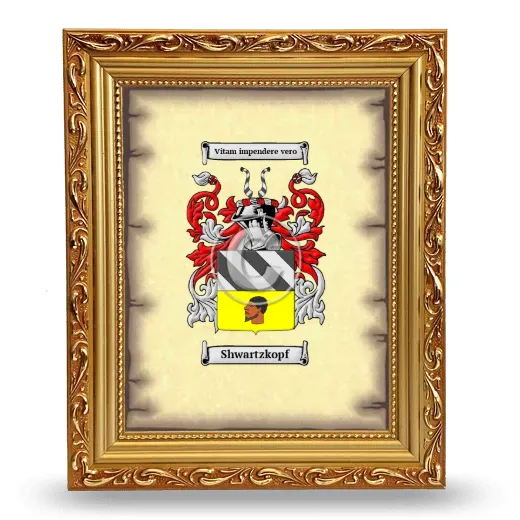 Shwartzkopf Coat of Arms Framed - Gold