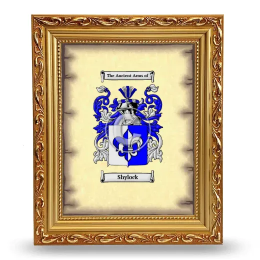 Shylock Coat of Arms Framed - Gold