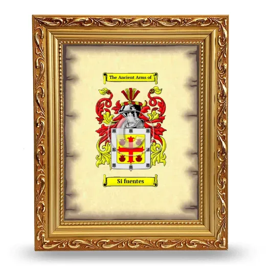 Si fuentes Coat of Arms Framed - Gold