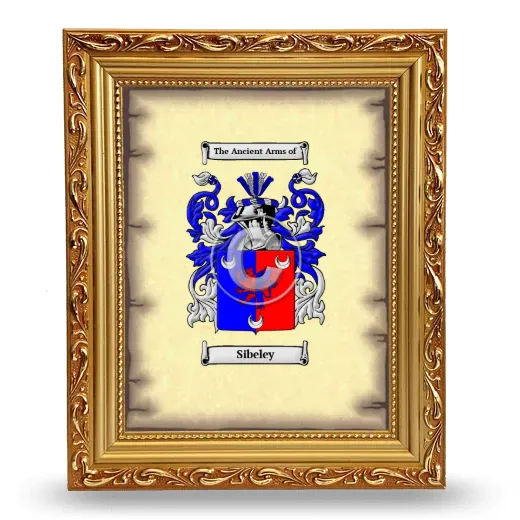 Sibeley Coat of Arms Framed - Gold